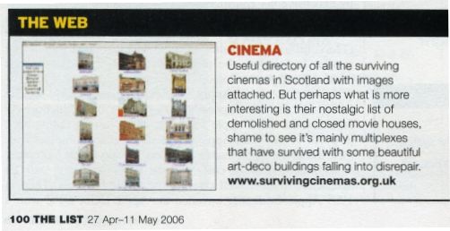 Scotland's Surviving Cinemas - News and Updates